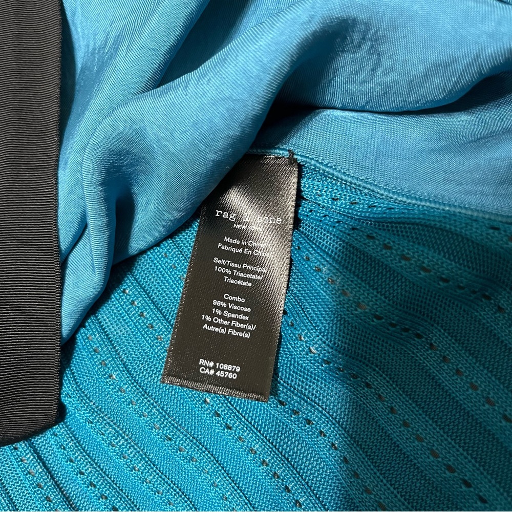 Rag & Bone Valerie Zip-Front Sleeveless Top in Blue Teal size Medium - Picture 9 of 10
